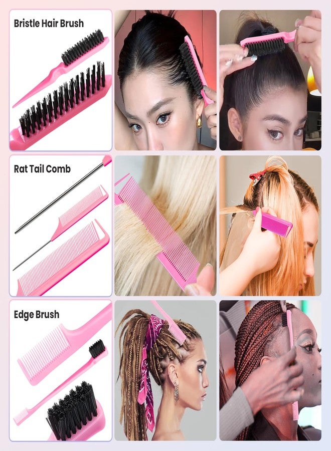 CHIKYO Hair Wax Stick, Edge Control Stick for Baby Hair, Slick Back Hair Brush, Flyaway Control, Edge Brush, Rat Tail Comb, Finishing & Coloring & Cleaning Styling Tools Set for Women, Men, Kids(6PCS) - Image 5
